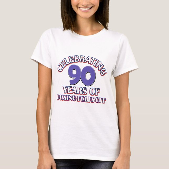 T-shirt quatre-vingt-dixième conceptions d'anniversaire (Devant)