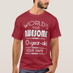 T-shirt quatre-vingt-dixième D'anniversaire des mondes