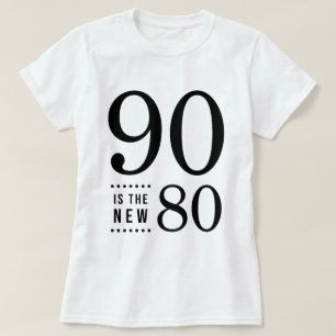 T-shirt quatre-vingt-dixième Le noir 90 d'anniversaire es