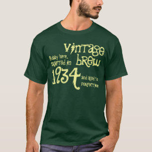 T-shirt quatre-vingtième Anniversaire crème verte vintag