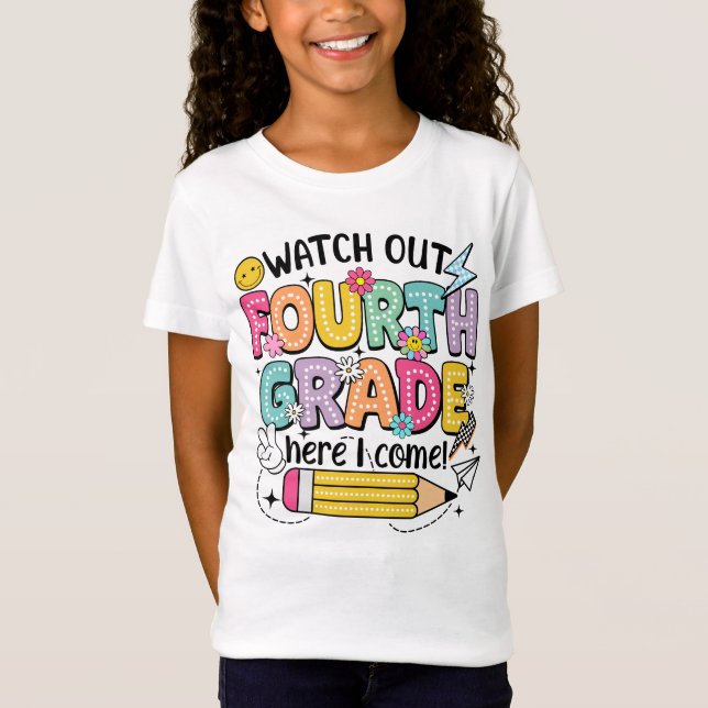 T-Shirt Quatrième année, à fond la caisse ! (Devant)