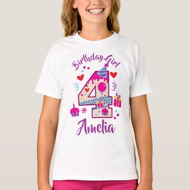T-shirt Quatrième anniversaire Sweet 4e (Devant)