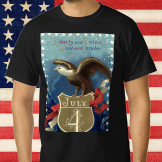 T-shirt Quatrième juillet patriotique vintage, aigle avec