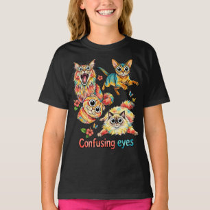 T-shirt Quatuor de chat curieux, PNG de chat mignon pour a