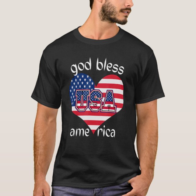 T-shirt Que Dieu Bénisse L'Amérique En Ces Temps Difficile (Devant)