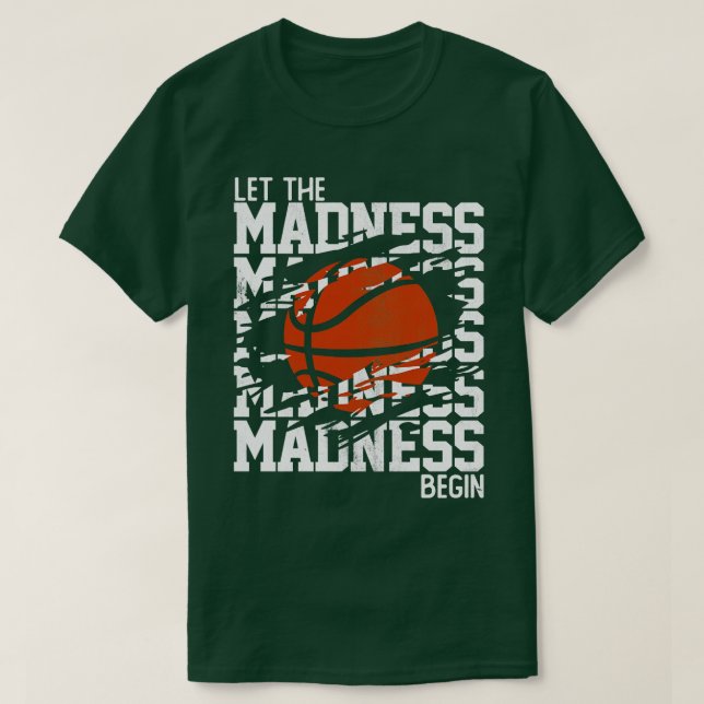 T-shirt Que la folie commence à empiler les mots (Design devant)