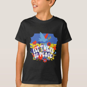 T-shirt Que la paix soit en Ukraine Paix Drapeau ukrainien
