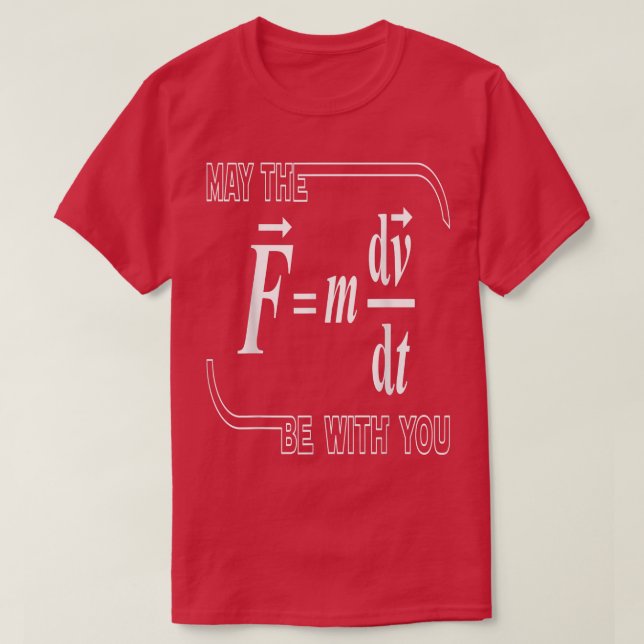 T-shirt Que Le (F=m dvdt) Soit Avec Vous (Design devant)