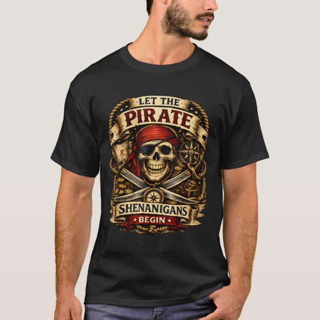 T-shirt Que les frasques de pirate commencent Halloween vi (Devant)