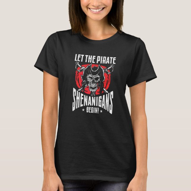 T-shirt Que les frasques de pirate commencent Jolly Roger (Devant)