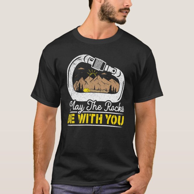 T-shirt Que Les Rochers Soient Avec Vous Monteur Boulderer (Devant)