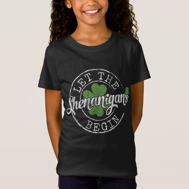 T-Shirt Que Les Shenanigans Commencent À Drôle Clovers St  (Devant)
