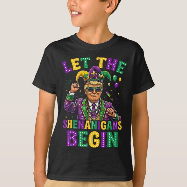 T-shirt Que les Shenanigans commencent Funny Trump Mardi G (Devant)