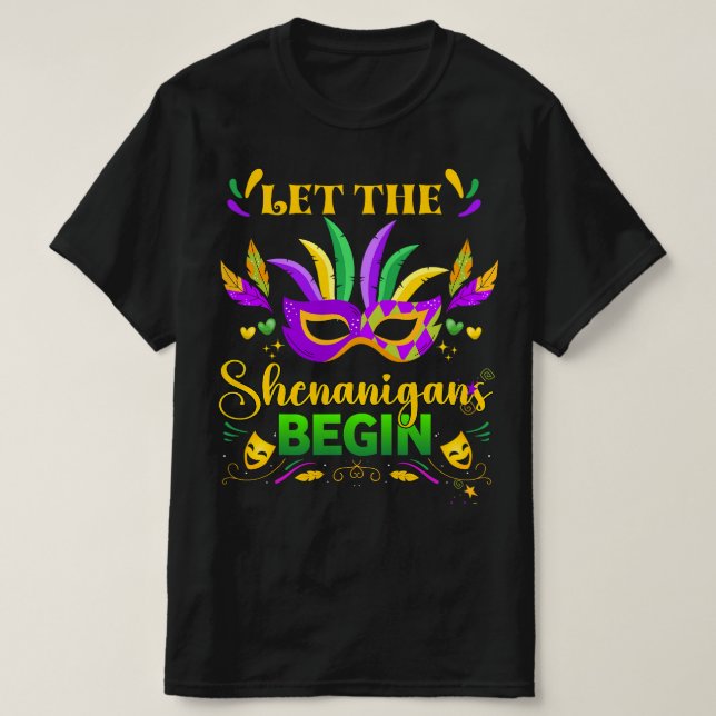T-shirt Que Les Shenanigans Commencent Mardi Gras (Design devant)