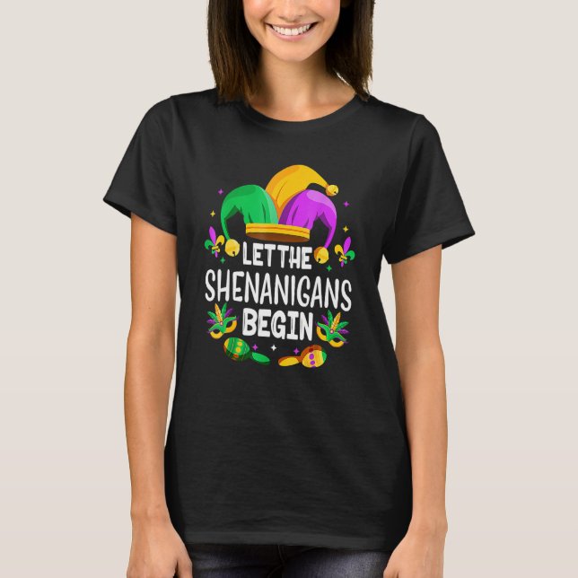 T-shirt Que Les Shenanigans Commencent Mardi Gras (Devant)
