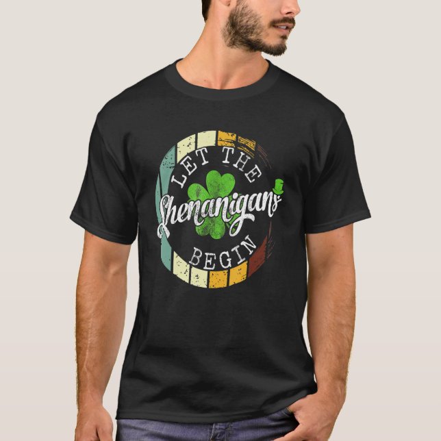 T-shirt Que Les Shenanigans Commencent St patrick Shamrock (Devant)