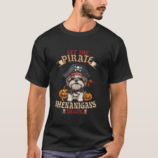 T-shirt Que les shenanigans pirates commencent Shih Tzu Ha (Devant)