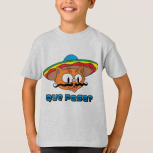 T-shirt Que Pasa Señor Gato™ Caricature Mustache Cat