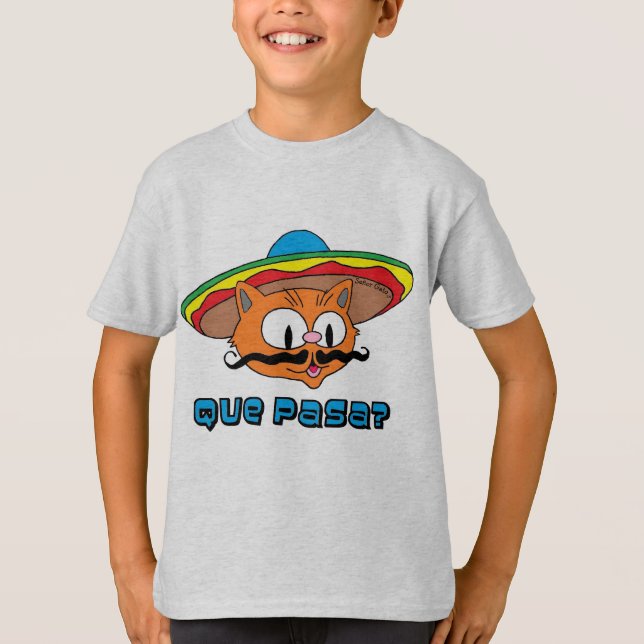 T-shirt Que Pasa Señor Gato™ Cartographie Mustache Cat (Devant)
