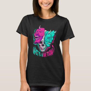 T-shirt Que porter aujourd'hui Crâne Humeur Masque Swing D