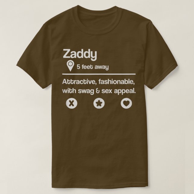 T-shirt Que signifie Zaddy Définition Drôle Dating Profi (Design devant)