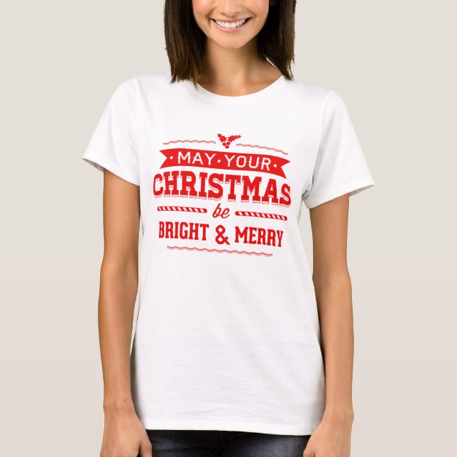 T-shirt Que votre Noël soit lumineux et joyeux (Devant)