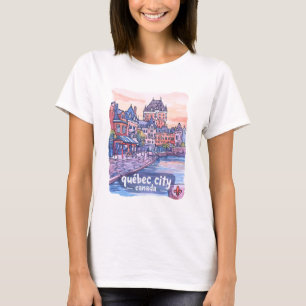 T-shirt Québec Canada Beau Ciel à l'aquarelle