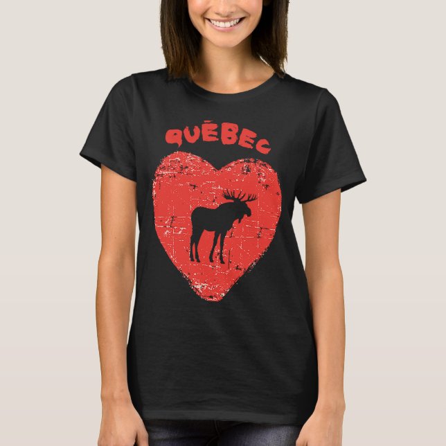 T-shirt Québec Love Moose Heart (Devant)