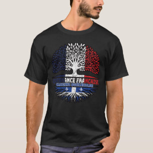T-shirt Québec Québécois Français France Arbre Drapeau