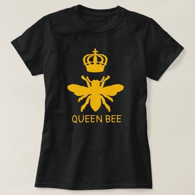 T-shirt Queen Bee Black and Yellow (Design devant)