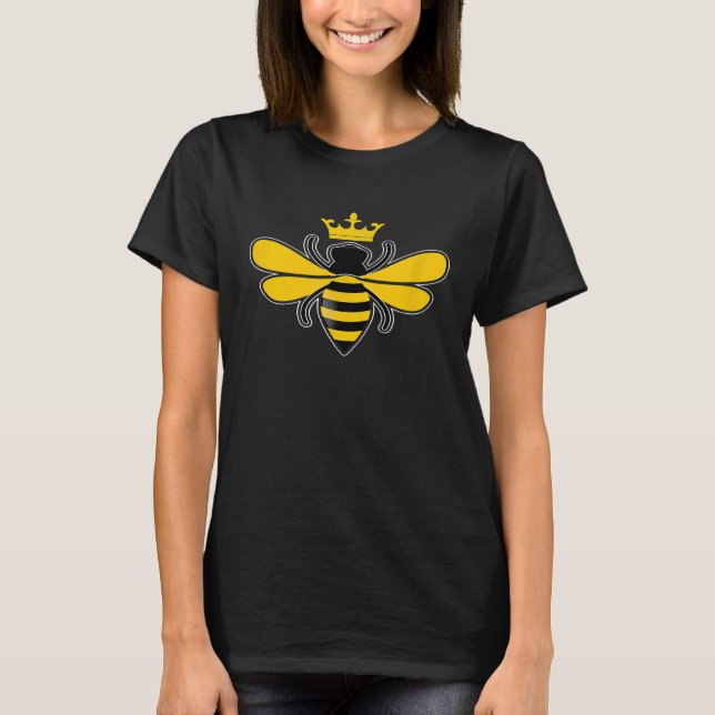 T-shirt Queen Bee Crown Cute Hive Beekeeper Apiculture (Devant)