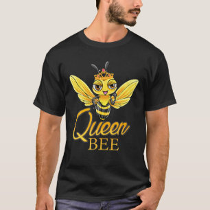 T-shirt Queen Bee Crown Femmes Filles Miel Bee Hive Bee Be