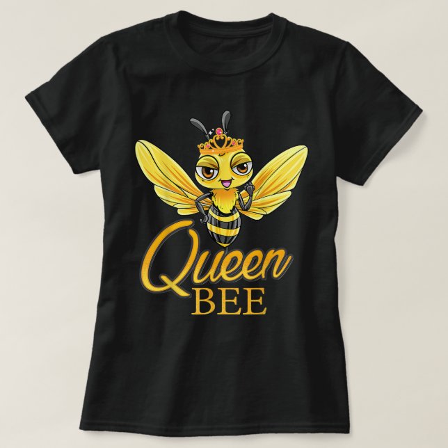 T-shirt Queen Bee Crown Femmes Filles Miel Bee Hive Bee Be (Design devant)