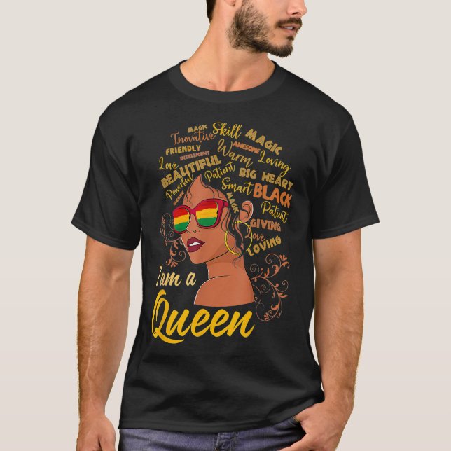 T-shirt Queen Black Women Black History Month Pride Afriqu (Devant)