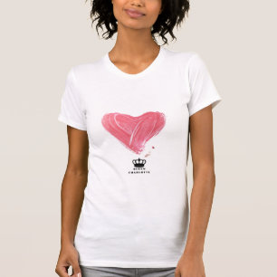 T-shirt Queen Charlotte White `tee avec coeur rose
