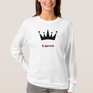 T-shirt Queen Custom Texte Couronne image blanc long