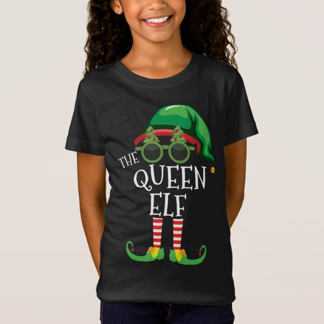 T-Shirt Queen Elf Correspondant Fête de Noël Pjs Famille O (Devant)