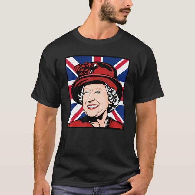 T-shirt Queen Elizabeth's II British Crown Majesty Queen E (Devant)