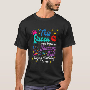 T-shirt Queen est né en Janvier 21 Joyeux anniversaire à M