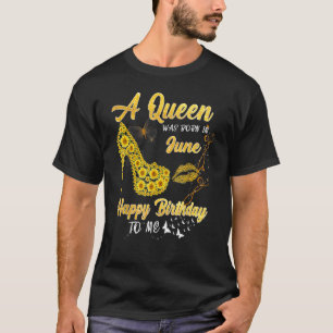 T-shirt Queen Est Né En Juin Sunflower Anniversaire