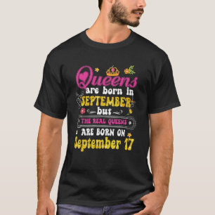 T-shirt Queen Est Né En Septembre 17 Joyeux Anniversaire T