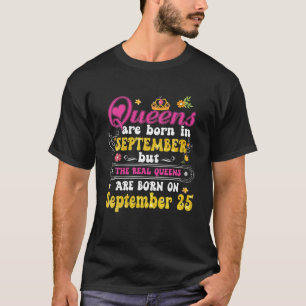 T-shirt Queen Est Né En Septembre 25 Joyeux Anniversaire F