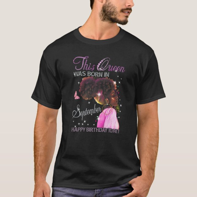 T-shirt Queen Est Né En Septembre Joyeux Anniversaire Pour (Devant)
