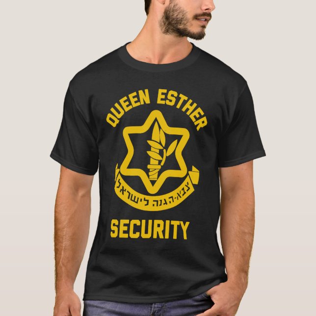 T-shirt Queen Esther Sécurité Purim Costume Idf Tzahal Est (Devant)