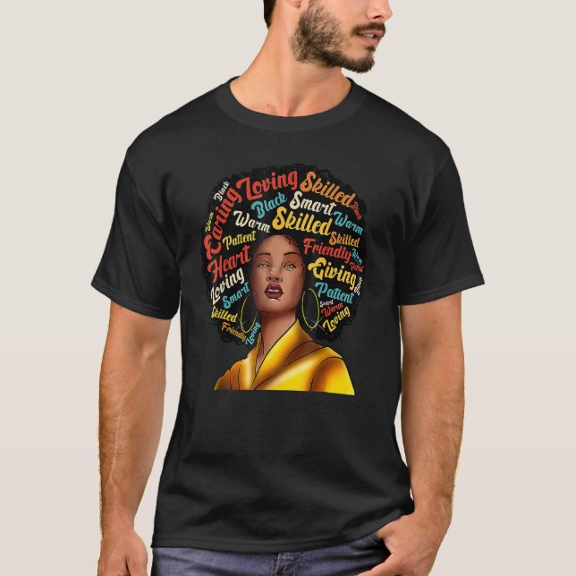 T-shirt Queen Melanin Black History Month Afro African Pri (Devant)