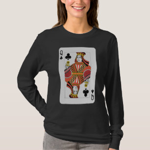 T-shirt Queen Of Clubs Pro Poker Luck Player Gagnant Costu