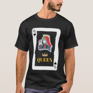 T-shirt Queen Of Heart Black Heart Blackjack Cartes Poker