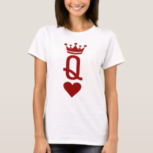 T-shirt Queen Of Heart Carte Jeu Lover Dice Jeu Lover
