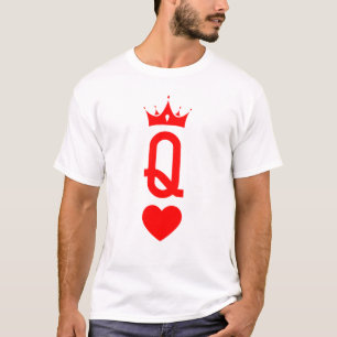 T-shirt Queen of Heart King Queen Couple Costume d'Hallowe