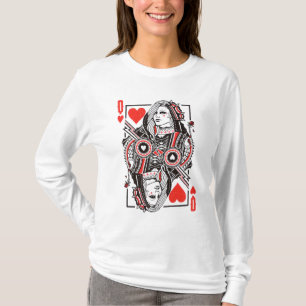 T-shirt Queen of Hearts Oversized Graphic, Playing Cards